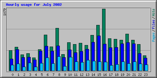 Hourly usage for July 2002