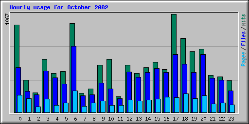 Hourly usage for October 2002